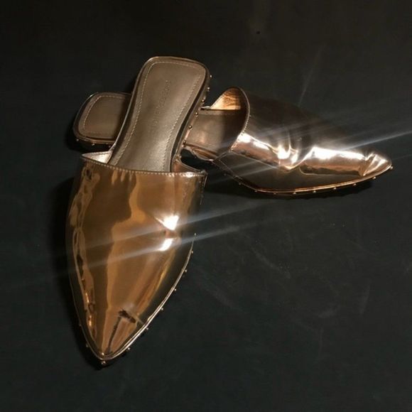Shoe Republic Metallic Rose Gold Slip On Mule Y - Picture 3 of 8